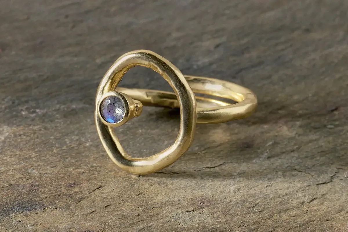 Jewellery & Jewellery Boxes|Jewellery^Nkuku Mari Labradorite Ring - Gold