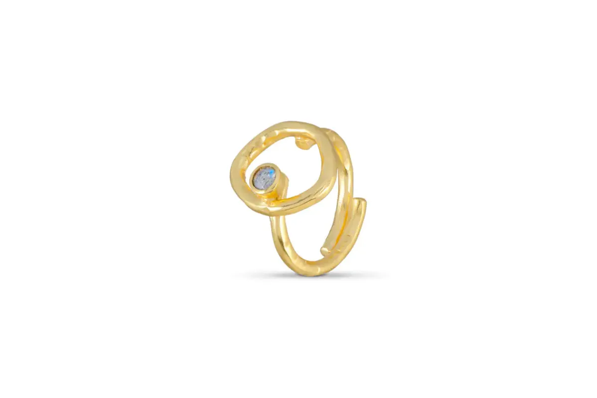 Jewellery & Jewellery Boxes|Jewellery^Nkuku Mari Labradorite Ring - Gold