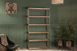 Home Office|Hallway & Bootroom^Nkuku Marjori Mango Wood And Iron Standing Shelves - Wide