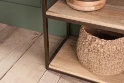 Home Office|Hallway & Bootroom^Nkuku Marjori Mango Wood And Iron Standing Shelves - Wide