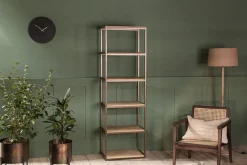 Home Office|Hallway & Bootroom^Nkuku Marjori Mango Wood And Iron Standing Shelves - Narrow