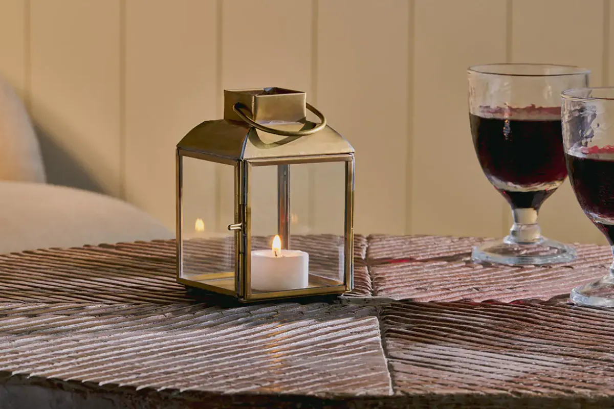 Decorative Home Accessories|Fireside^Nkuku Maro Brass Lantern - Small