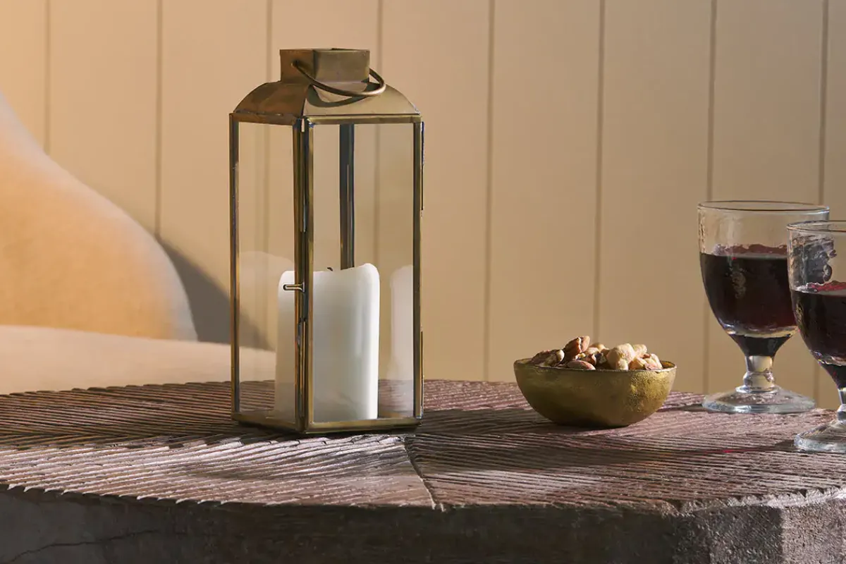 Fireside|Lanterns^Nkuku Maro Brass Lantern - Tall