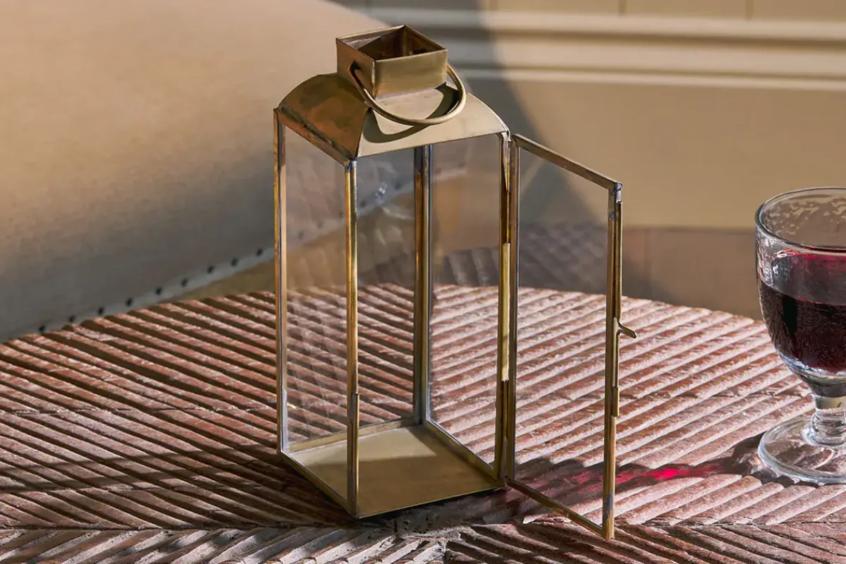 Fireside|Lanterns^Nkuku Maro Brass Lantern - Tall