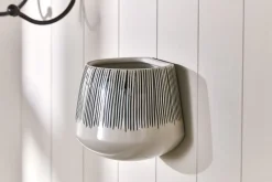 Decorative Home Accessories|Indoor Planters^Nkuku Matamba Ceramic Wall Hung Planter - Black Lines