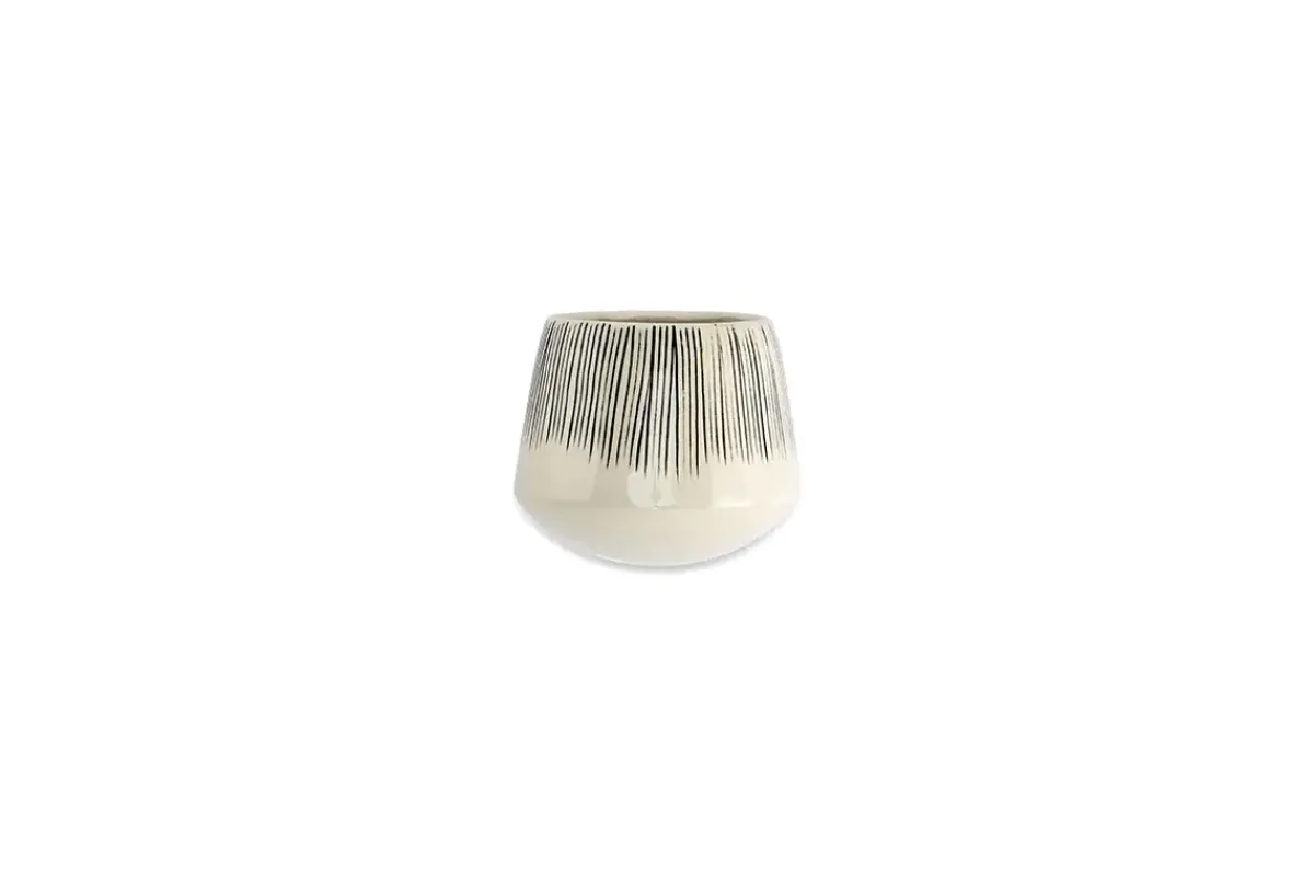 Decorative Home Accessories|Indoor Planters^Nkuku Matamba Ceramic Wall Hung Planter - Black Lines