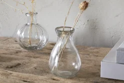 Desk Accessories|Decorative Pots & Vases^Nkuku Mayumi Recycled Glass Bud Vases - Clear (Set of 3)