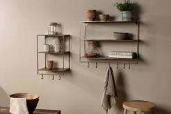 Pantry|Kitchen Storage^Nkuku Meghana Iron Shelf With Hooks - Wide