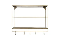 Pantry|Kitchen Storage^Nkuku Meghana Iron Shelf With Hooks - Wide