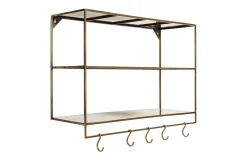Pantry|Kitchen Storage^Nkuku Meghana Iron Shelf With Hooks - Wide