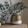 Vases|Decorative Pots & Vases^Nkuku Melina Reactive Glaze Vase - Olive & Natural