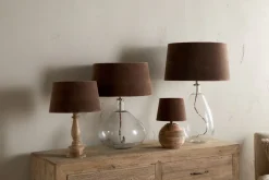 Lampshades^Nkuku Mendai Velvet & Linen Lampshade - Mocha
