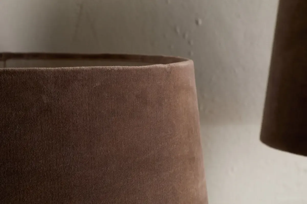Lampshades^Nkuku Mendai Velvet & Linen Lampshade - Mocha