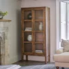 Home Office|Hallway & Bootroom^Nkuku Mendani Mango Wood & Fluted Glass Cabinet - Walnut Stain