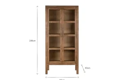 Home Office|Hallway & Bootroom^Nkuku Mendani Mango Wood & Fluted Glass Cabinet - Walnut Stain