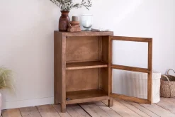 Home Office|Kitchen & Dining^Nkuku Mendani Mango Wood & Fluted Glass Glass Low Cabinet - Walnut Stain