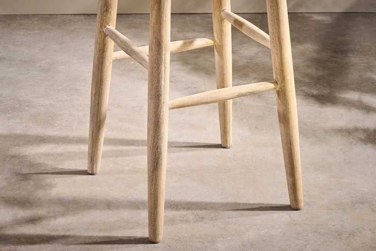 Kitchen & Dining|Bar Stools & Bar Chairs^Nkuku Mengwi Mango Wood Round Bar Stool - Natural