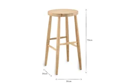 Kitchen & Dining|Bar Stools & Bar Chairs^Nkuku Mengwi Mango Wood Round Bar Stool - Natural