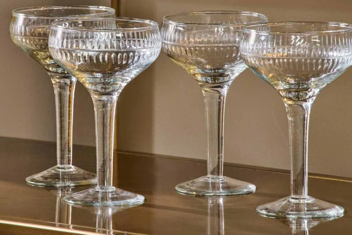 Barware|Entertaining Glasses^Nkuku Mila Champagne Glass - - (Set of 4) Clear