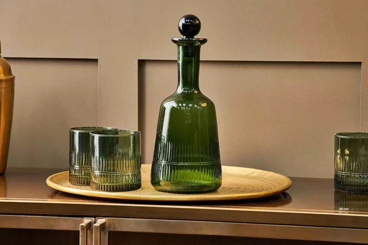 Barware|Decanters^Nkuku Mila Decanter - Dark Emerald