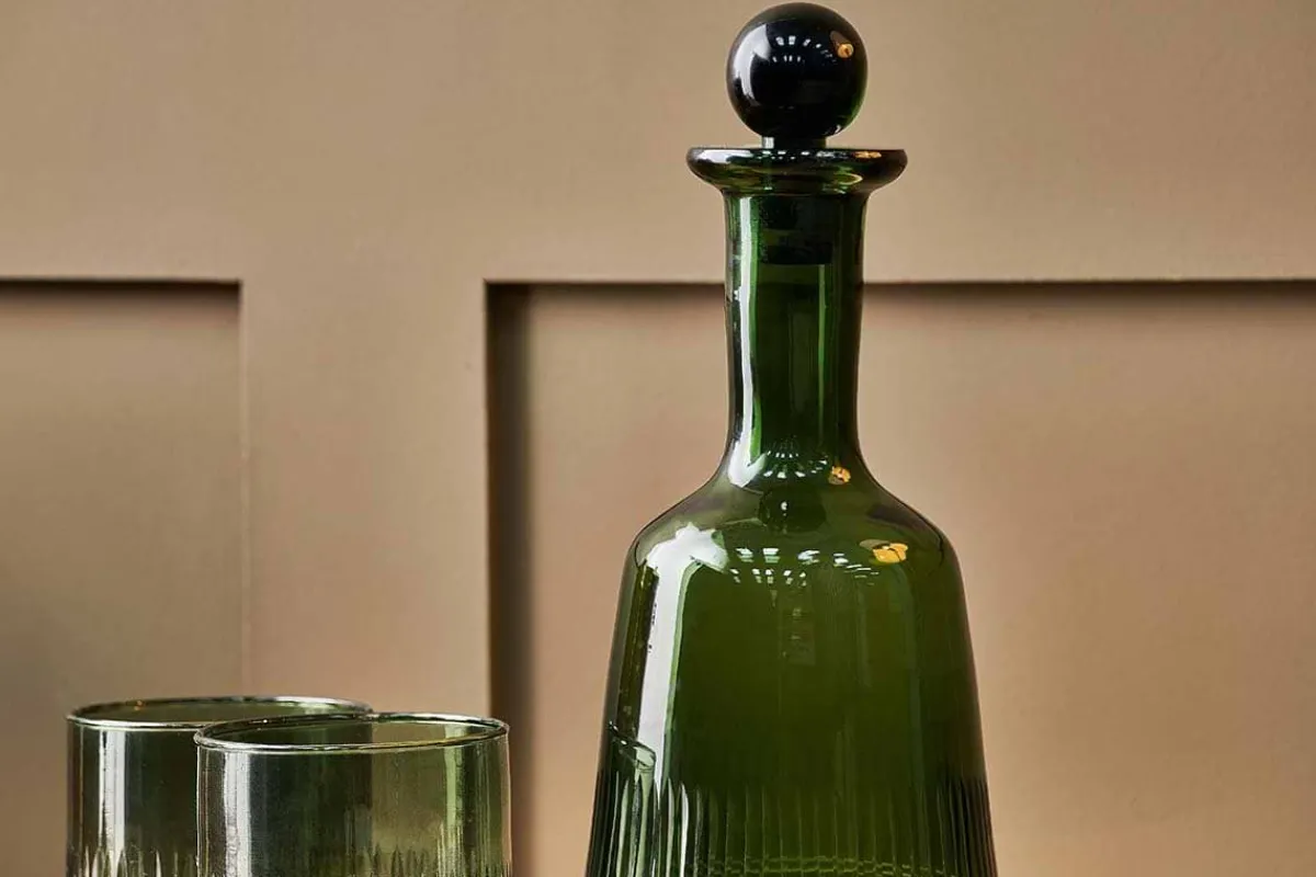 Barware|Decanters^Nkuku Mila Decanter - Dark Emerald