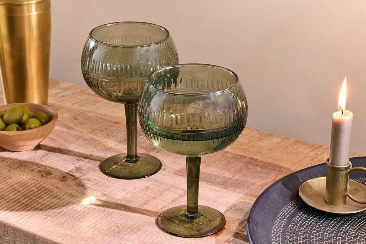 Entertaining Glasses^Nkuku Mila Gin Glass - - (Set of 2) Dark Emerald