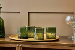 Barware|Entertaining Glasses^Nkuku Mila Tumbler - (Set of 4) Dark Emerald