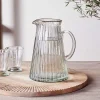 Jugs^Nkuku Minati Ribbed Glass Jug - Clear
