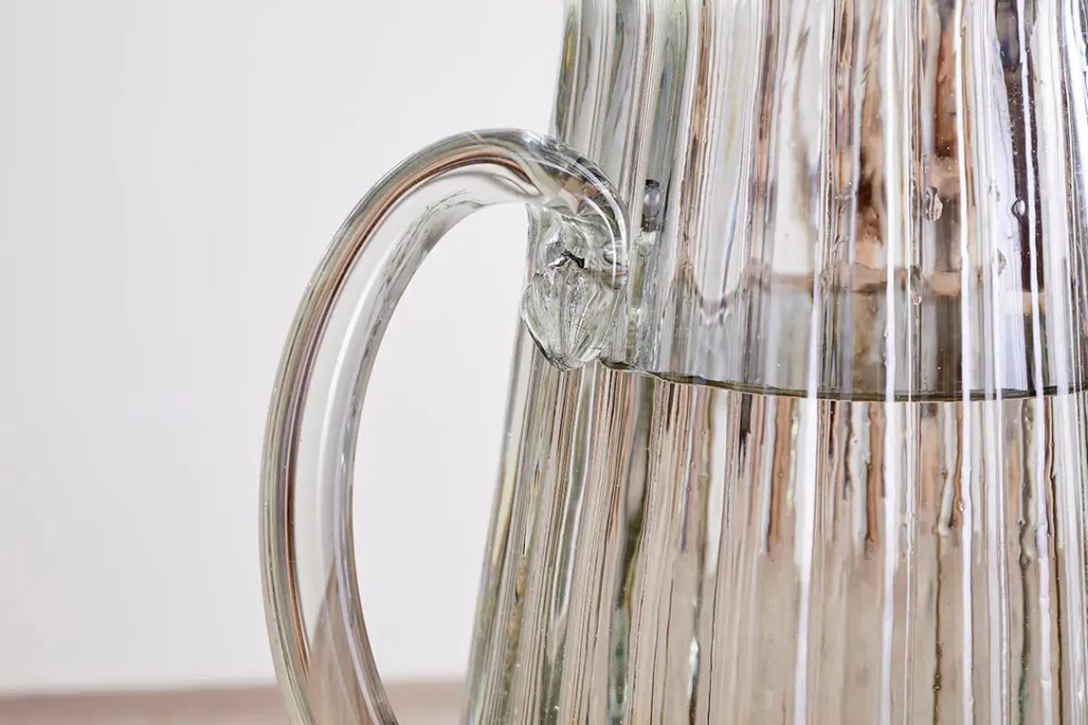 Jugs^Nkuku Minati Ribbed Glass Jug - Clear