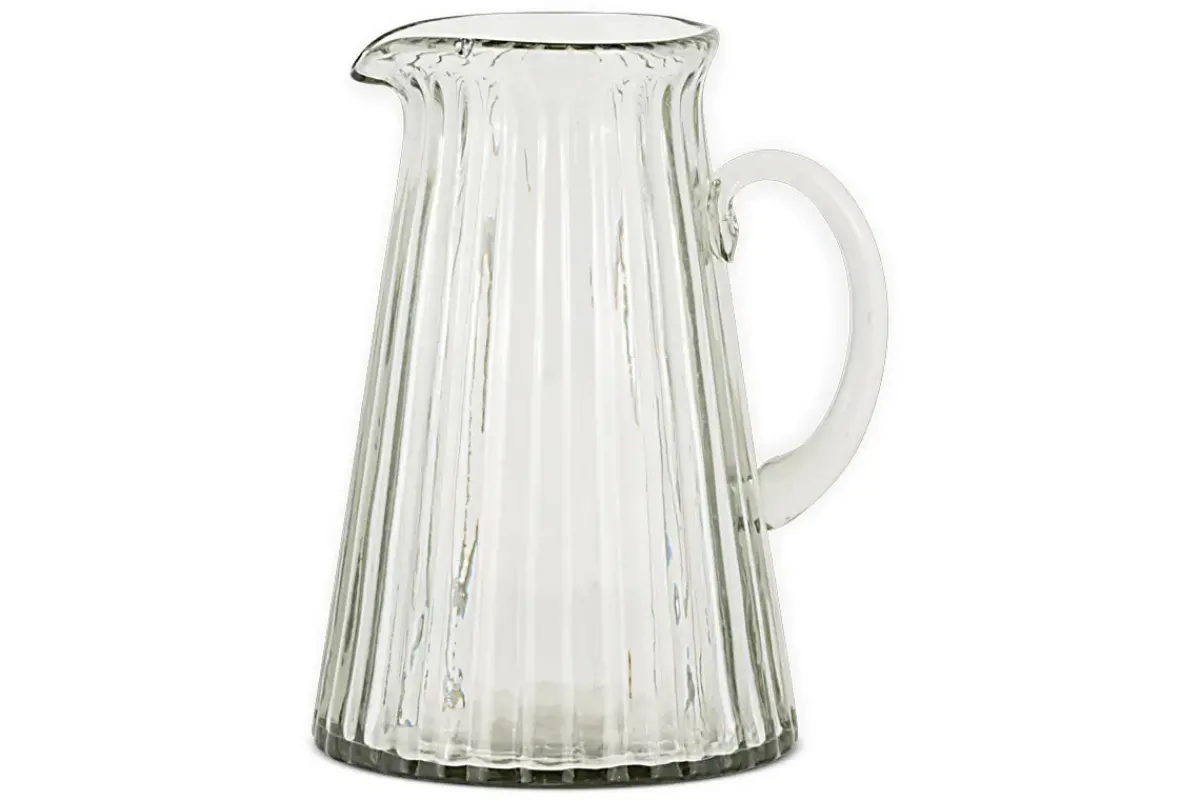 Jugs^Nkuku Minati Ribbed Glass Jug - Clear