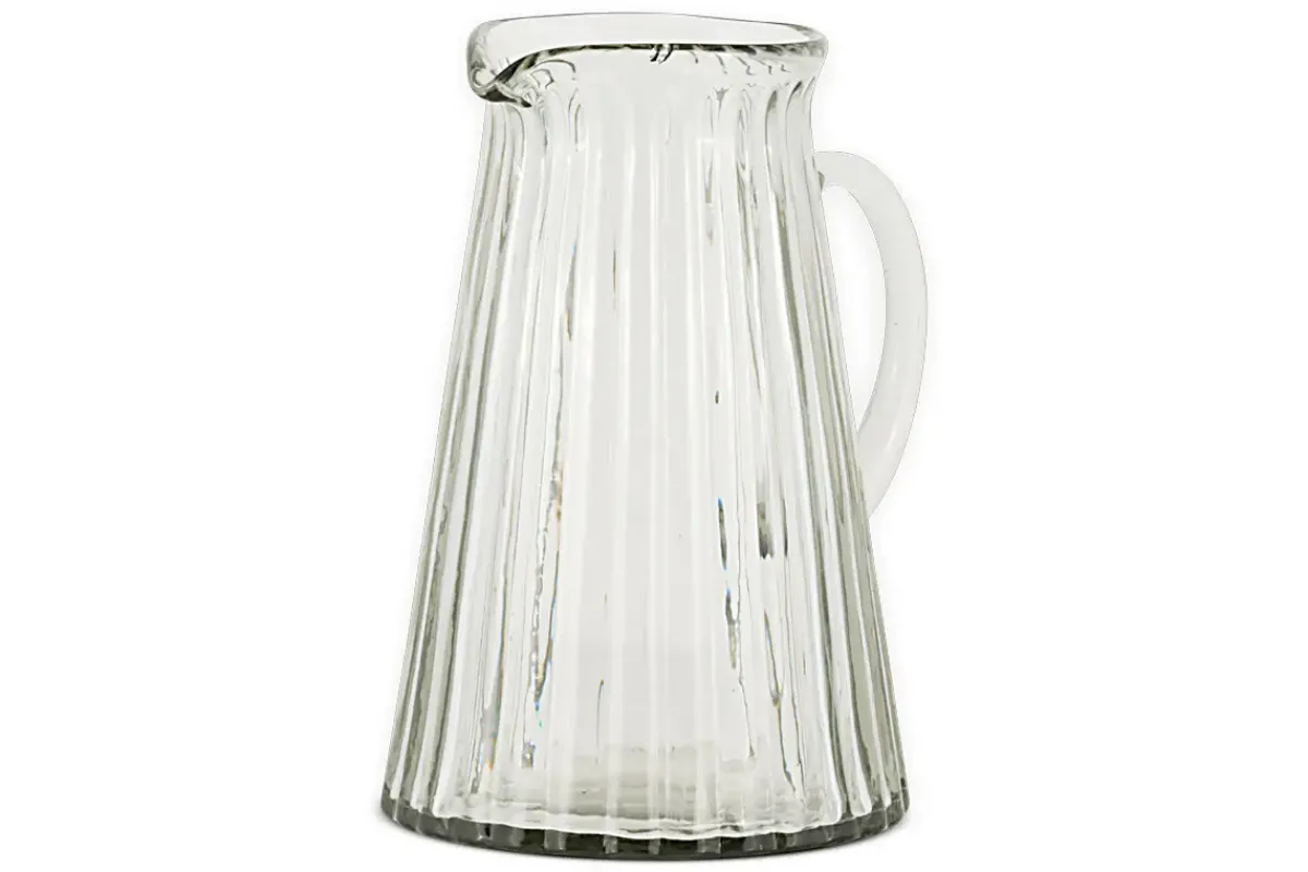 Jugs^Nkuku Minati Ribbed Glass Jug - Clear