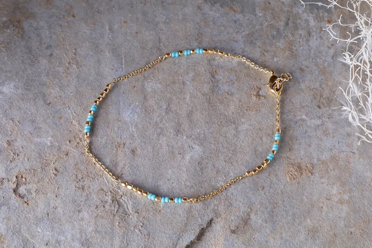 Jewellery|Jewellery & Jewellery Boxes^Nkuku Mindra Anklet - Turquoise