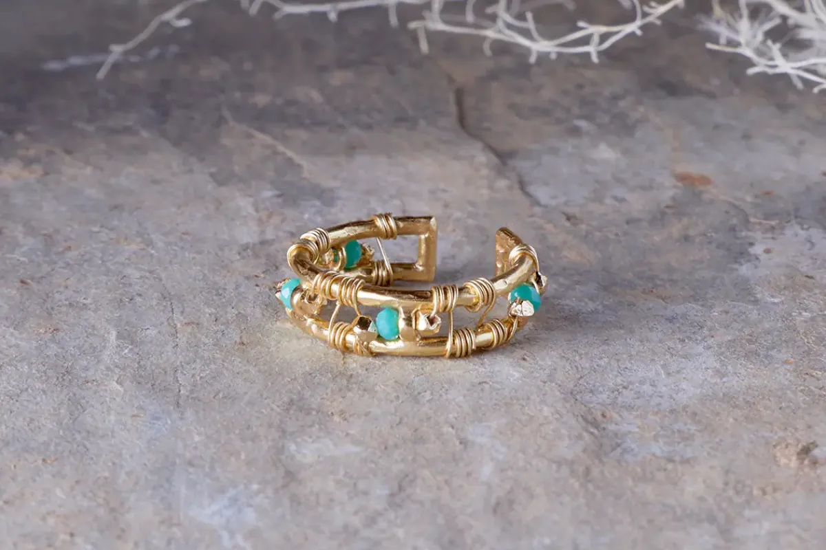 Jewellery & Jewellery Boxes|Jewellery^Nkuku Mindra Ring - Turquoise