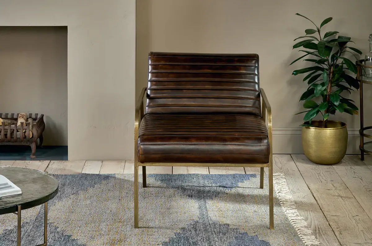 Living|Armchairs^Nkuku Mirai Ribbed Leather Armchair