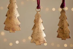 Baubles & Tree Decorations|New Christmas^Nkuku Mishti Tree Baubles - Antique Brass - Small (Set of 4)