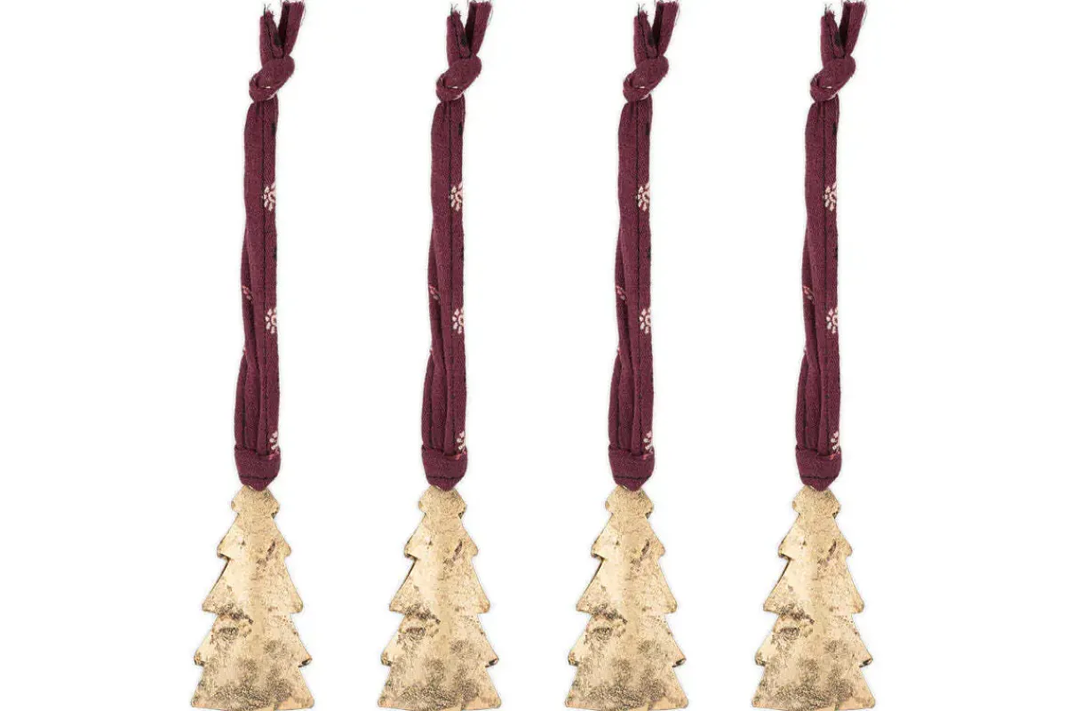Baubles & Tree Decorations|New Christmas^Nkuku Mishti Tree Baubles - Antique Brass - Small (Set of 4)