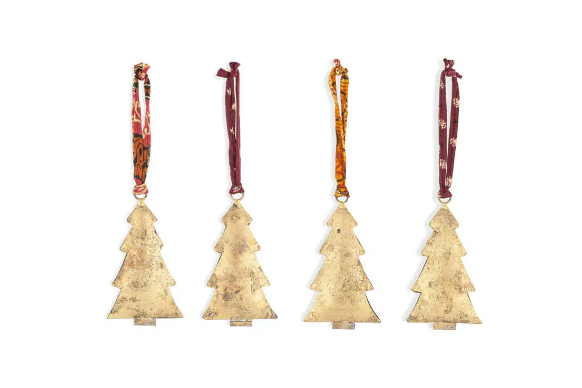 Baubles & Tree Decorations|New Christmas^Nkuku Mishti Tree Baubles - Antique Brass - Large (Set of 4)