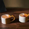Decorative Home Accessories|Candle Holders^Nkuku Mittee Ceramic Teacup Tealight Holder - Off White & Terracotta (Set of 2)