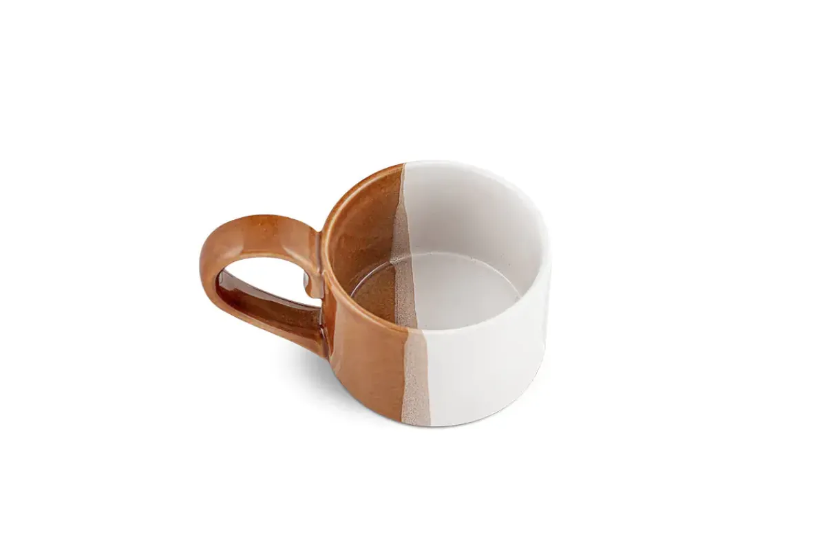 Decorative Home Accessories|Candle Holders^Nkuku Mittee Ceramic Teacup Tealight Holder - Off White & Terracotta (Set of 2)