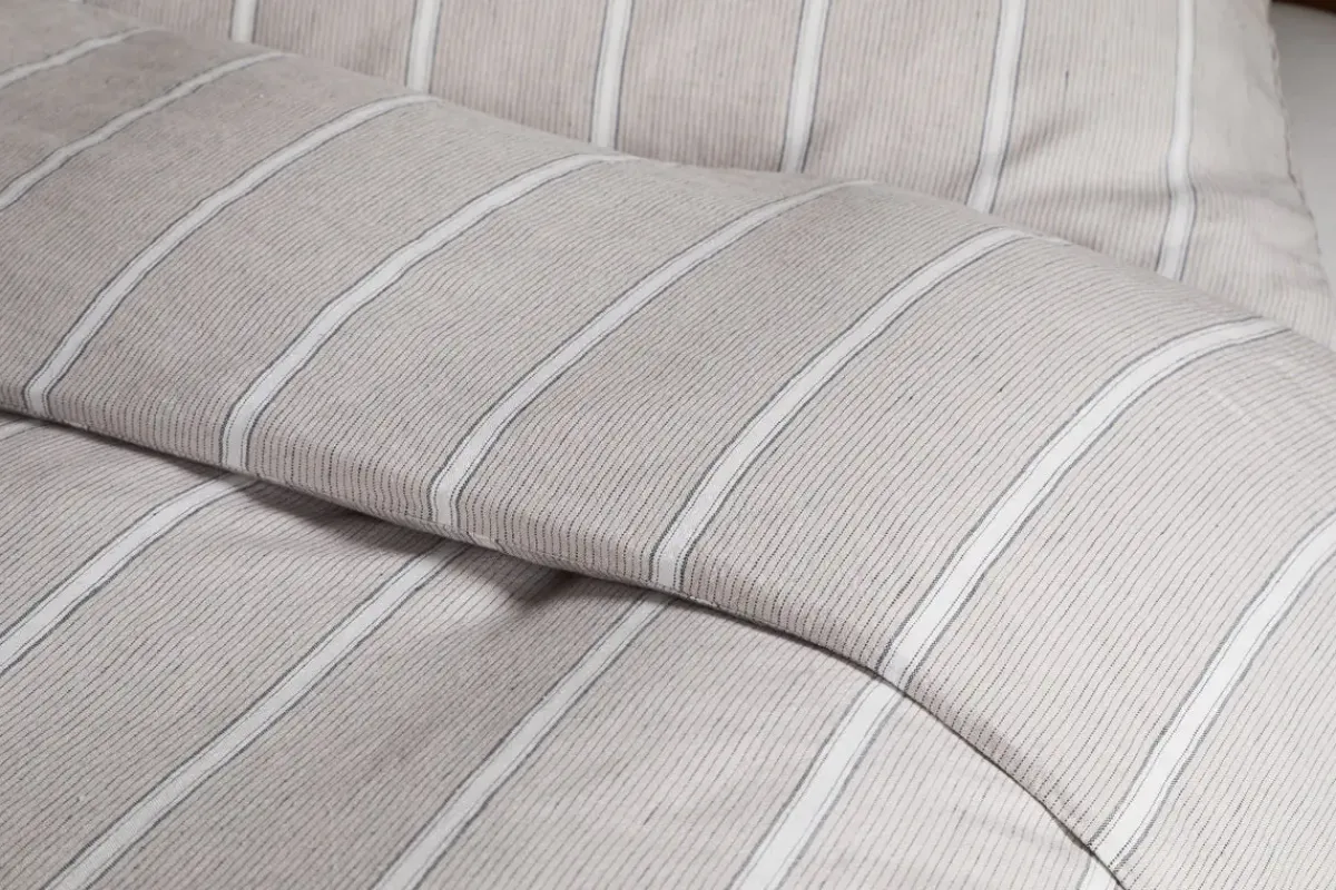 Bedroom Textiles|Bedroom^Nkuku Mora Hemp & Cotton Duvet Cover - Stone Grey