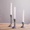 Candle Holders|Garden Décor^Nkuku Moremi Candle Holders - Aged Zinc - (Set of 3)