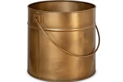 Baskets|Fireside^Nkuku Mosat Iron Fireside Bucket - Antique Brass