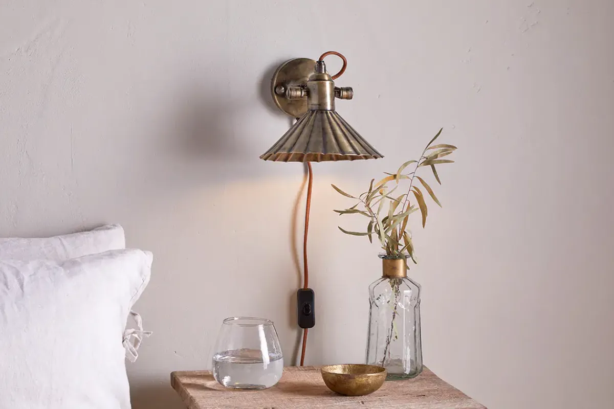 Wall Lights|Wall & Spot Lights^Nkuku Moti Wall Lamp - Antique Brass