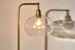 Floor Lamps^Nkuku Mulia Recycled Glass Floor Lamp - Antique Brass