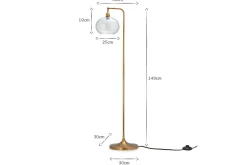 Floor Lamps^Nkuku Mulia Recycled Glass Floor Lamp - Antique Brass