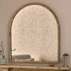 Fireside|Wall Mirrors^Nkuku Murwara Antique Glass Arched Mirror - Antique Brass