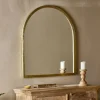 Wall Mirrors^Nkuku Murwara Arch Mirror - Antique Brass