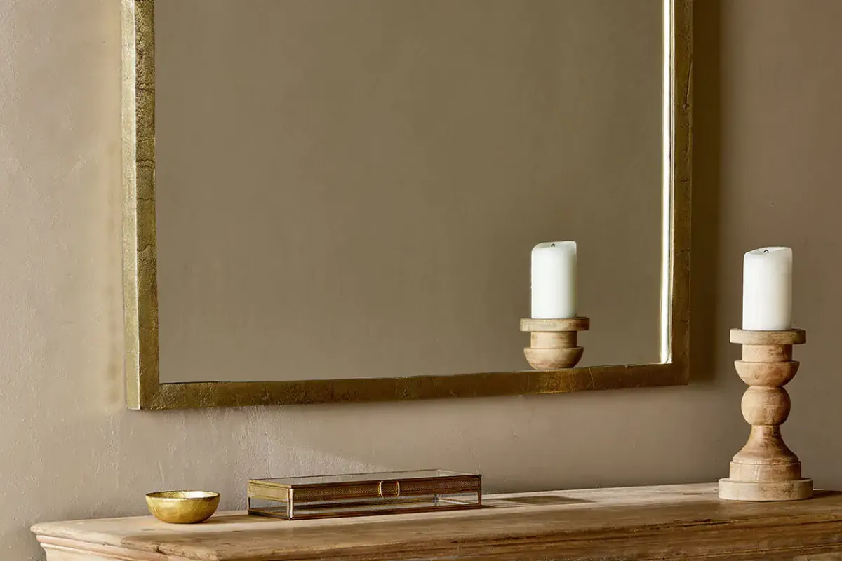 Wall Mirrors^Nkuku Murwara Arch Mirror - Antique Brass