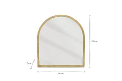 Wall Mirrors^Nkuku Murwara Arch Mirror - Antique Brass