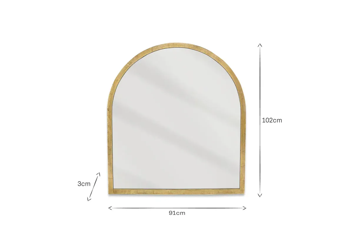 Wall Mirrors^Nkuku Murwara Arch Mirror - Antique Brass